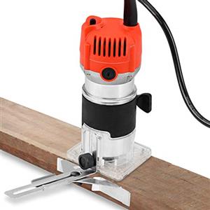 Ejoyous Fresatrice Verticale Elettrica, rifilatore per legno cmt, rifilatore per legno tagliabordi elettrico 2,5 pollici per la lavorazione del legno 30000R/MIN, per il taglio di curve di finitura