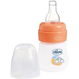 CHICCO Microbiberon Graduato da 60 ml, per Piccole Quantità di Latte o Altri Liquidi, Con Tettarella in Morbido Silicone Inodore e Insapore, Riduce Rigurgiti e Singhiozzi, 60 ml, 0 Mesi+, Arancione