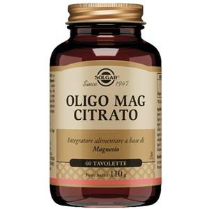 Solgar Oligo Mag Citrato - Integratore Alimentare a Base di Magnesio, 60 Tavolette