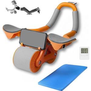 FFitness AB ROLLER WHEEL RULLO ADDOMINALE RUOTA ADDOMINALE A RIMBALZO AUTOMATICO CON TIMER PER ESERCIZI ADDOMINALI A CASA E IN PALESTRA