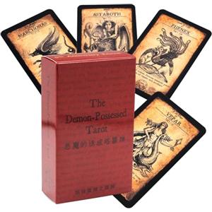 Pzuryhg Set di carte dei tarocchi - L'oracolo posseduto per la previsione e la guida | Carte da lettura della in versione inglese con opere d'arte scure, gioco da tavolo spirituale per principianti