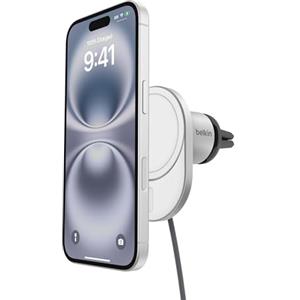 Belkin BoostCharge Pro Caricabatteria da Auto Wireless Magnetico con Qi2 da 15W, Caricatore Compatibile con MagSafe per iPhone 17, Air, Pixelsnap, 16, Cavo da USB-C a USB-C da 1,5 metri incluso