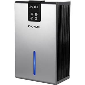 OKYUK Deumidificatore, 2800 ml, deumidificatore elettrico per casa con spegnimento automatico, luce LED a 7 colori, ideale per camper, bagno, camera da letto, cantina