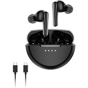Belkin SoundForm Rhythm ANC Auricolari Bluetooth True Wireless con Cancellazione Attiva del Rumore, Microfono, Ricarica USB-C, Autonomia 28 Ore, IPX5, Auricolari per iPhone, Galaxy, Pixel ecc, Nero