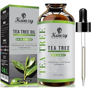Kanzy Tea Tree Oil 60ml Olio di Albero Del Tè per Viso, Corpo, Unghie, Capelli e Aromaterapia Diffusore, Olio Essenziale Tea Tree
