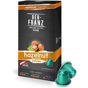 Der-Franz Capsule di caffè compatibili Nespresso, 1 x 10 Capsule, aromatizzato alla Nocciola