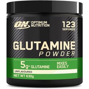 Optimum Nutrition Glutamine, Aminoacido L-Glutammina in Polvere, Integratore Alimentare per la Preparazione di Frullati Pre e Post-Allenamento, Non Aromatizzato, 123 Porzioni, 630 g