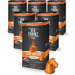 Der-Franz Capsule di caffè compatibili Nespresso, 6 x 10 Capsule, aromatizzato al Caramello
