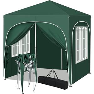 WOLTU Gazebo Pieghevole 2x2m con 4 Pareti Rimovibili - Protezione Solare UPF 50+, Struttura Metallica Anti-Vento, 3 Regolazioni Altezza, Tendone da Giardino/Campeggio/Spiaggia - Verde