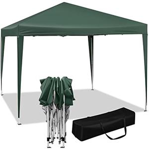 WOLTU Gazebo da Giardino Richiudibile 3x3m Gazebo da Esterno in Ferro Regolabile in Altezza Tendone Pieghevole Protezione Solare, Facile da Montare Verde