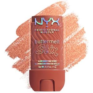 NYX Professional Makeup Buttermelt Glaze Stix, Illuminante in Stick, Fino a 8 ore di tenuta, Per Viso e Corpo, Punta di Precisione, Con Burro di Cocco e Capuaçu, Shade: Left On Melt, 5 g