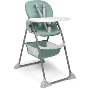 hauck Sit N Fold, Dusty Mint - Seggiolone Pappa Pieghevole e Leggero per Bambini da 6 Mesi Fino a 15 kg, Schienale Reclinabile, Cintura a 5 Punti, Vassoio XL Removibile, Cestello Portaoggetti