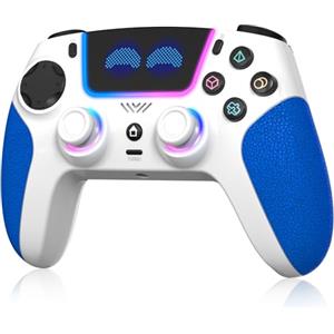 SFGSUP Controller Wireless per PS5/PC/iOS/Android/Steam Deck, con Joystick&Grilletto Hall Effect/8 Illuminazione RGB/Turbo/Doppia Vibrazione/Programmabile/Jack per Cuffie/Touchpad/Batteria 1500 mAh