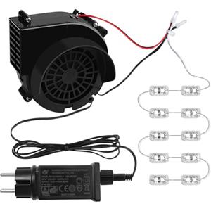 Kalolary 2,5A Soffiatore d'Aria per Gonfiabili, Sfigto di Ventola di Ricambio con 12V/3A Adattatore e 10 Luci LED Bianche Ventilatore Gonfiabile per Decorazioni Esterne di Halloween e Natale