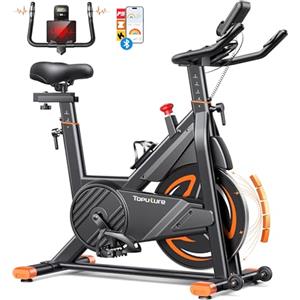 Toputure 2026 Toputure Cyclette da Casa con App, Cyclette per Casa con Resistenza Magnetica 0-100%, Volano da 15 kg, Schermo LCD e Sensore di Frequenza Cardiaca, Supporta fino a 160 kg