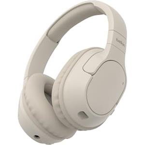 Belkin SoundForm Surround Cuffie Wireless Bluetooth over-ear con ENC Cancellazione Rumore, 60 ore di batteria, cuscinetti morbidi per iPhone, Galaxy, iPad, ideali per casa, ufficio o viaggi - Sabbia