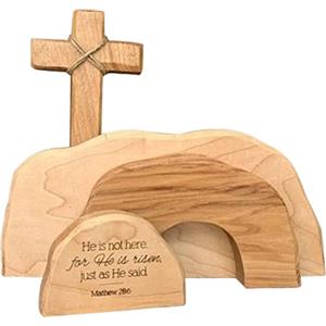 Boxwizard Ornamenti per Scene di Risurrezione di Pasqua Decorazioni per Presepe di Gesù Scena di Pasqua Set di Decorazioni per la Tavola in Legno Scena di Risurrezione Regalo Ornamenti in Legno per la(1)