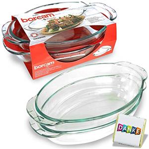 BORCAM Pirofila/Casseruola con coperchio in vetro, di forma ovale, 2300 CC, von Pasabahce