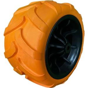 SZLIFE Ruota Girevole in PU Solido Ruota Solida per Carrello da Spiaggia Sostituzione Diretta Facile da installare Ricambio per Carrello Pieghevole da, Arancione Nero