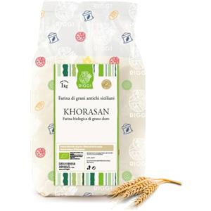 Riggi Molini Riggi ® Farina di Grano Khorasan Biologica Macinata a Pietra - Frumento Turanico, Colore Ambrato - Ideale per Pane, Pizza in Teglia, Focacce e Dolci - 1 kg