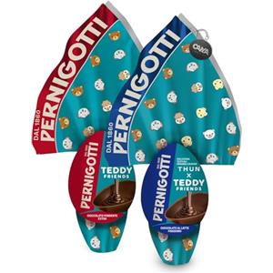 CAIYA Pernigotti MIX Thun Uovo al Cioccolato a Latte + Fondente con Sorpresa Originali Charms 240g (Edizione Pasqua 2025)