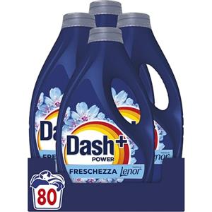 Dash Power Detersivo Liquido Lavatrice, 80 Lavaggi (4x20), Freschezza Di Lenor, Risveglio Primaverile, rimuove addirittura gli odori di sudore vecchi di 7 giorni, per una pulizia impeccabile