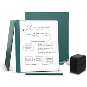 Amazon Kindle Scribe (versione 2024) 64 GB, una cover Amazon Plant e un alimentatore Amazon Powerfast da 9 W