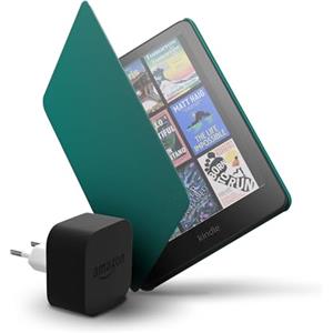 Amazon Kindle Colorsoft 16 GB + Custodia in fibra vegetale verde giada + Caricatore da 9 W