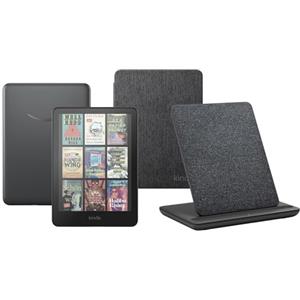 Amazon Kindle Colorsoft Signature Edition (32 GB) Con custodia trasparente nera e Stazione di ricarica wireless