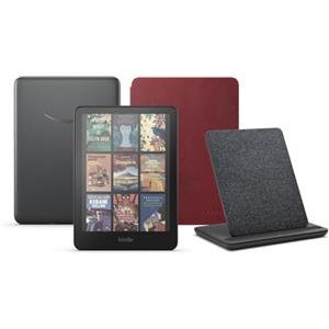 Amazon Kindle Paperwhite Signature Edition (versione 2024) da 32 GB senza pubblicità, una custodia in pelle Amazon Premium e un dock di ricarica wireless Made for Amazon