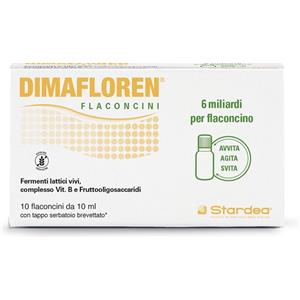 STARDEA DIMAFLOREN - Integratore con fermenti lattici e fruttooligosaccaridi, 10 flaconcini da 10 ml, senza glutine