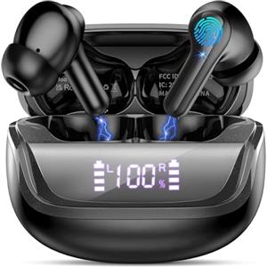 Donerton Cuffie Bluetooth 5.4, 2026 Nuovo Auricolari Bluetooth Stereo HiFi, 45 Ore Cuffiette In Ear con 4 ENC Cancellazione Rumore Mics, IP7 Impermeabili Cuffie Senza Fili, Cuffiette Touch Control/LED Display