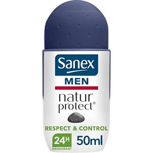 SANEX - Deodorante a sfera Men Natur Protect Respect & Control - Deodorante da uomo con pietra d'allume - Efficienza 24 h - 50 ml -