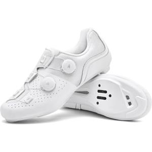 Hixingo Scarpe Uomo Donna Scarpe Strada Mountain Bike Compatibili Pedali SPD SPD-SL Look Delta, Unisex Scarpes Ciclismo MTB Traspirante All'aperto per Bici 37-47 EU (Bianco,42)