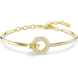 Swarovski Bracciale rigido Dextera, Taglio Round, Bianco, Placcato color oro
