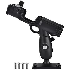Demeras Porta canna da pesca Supporto girevole regolabile in nylon per canne da pesca per kayak Canoa (nero)
