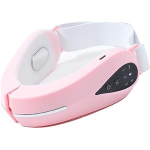 Fyearfly Massaggiatore viso Dispositivo, Multifunzionale V-Face Anti-Rughe Massaggio Viso doppio mento massaggiatore viso lifting fascia doppio mento Regolabile Per La Casa (rosa)