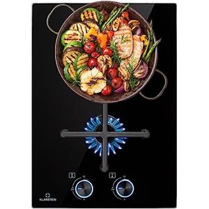 KLARSTEIN Piano Cottura 2 Fuoco Gas, Piano Cottura a Gas Integrato 4000W