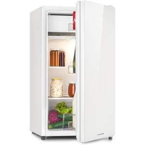 Klarstein Luminance Frost - Combinazione di Frigorifero e Congelatore, Posizionamento Libero, Frontale in Vetro di Sicurezza, 91 Litri di Volume Totale, Bianco