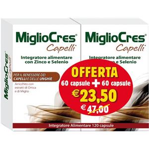 F&F MiglioCres Capelli - Integratore Anticaduta con Miglio e Ortica, 60 60 Capsule per Capelli Sani e Forti
