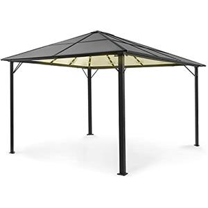 Blumfeldt Pergola Impermeabile con Tetto in Policarbonato, Pergola 3x4, Gazebo Pergola in Metallo e Alluminio, Pergola da Giardino Anti UV, Tendone Giardino con Vetro Traslucido, Luci LED Dimmerabili
