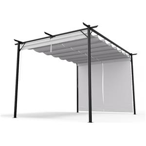 Blumfeldt Gazebo 3x4m, Gazebo Esterno Resistente con Tetto in Poliestere e Tende Laterali, Struttura in Acciaio Verniciato a Polvere, Facile da Montare, Utilizzabile Tutto l'Anno