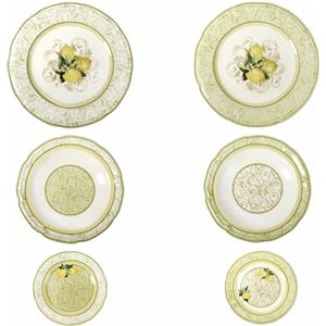 Brandani Servizio Tavola 18 Pezzi Limoni in New Bone China - Elegante e Fresco