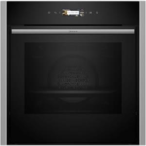 NEFF B54CR71N0, N 70, forno intelligente da incasso, 60 x 60 cm, prodotto in Germania, pirolisi, accesso ottimale con display TFT Slide&Hide, funzione Air Fry, programmi automatici, Soft Open, acciaio