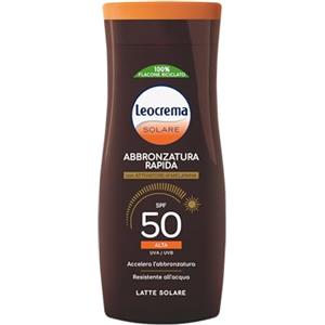 Leocrema - Crema Solare Abbronzante SPF 50, Con Attivatore di Melanina, Assorbimento Rapido e Resistente all'Acqua, 200ml
