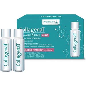 PHARMALIFE RESEARCH Collagenat No-Age Drink Plus - Integratore Anti-Età con Collagene Marino, 7 Flaconcini da 50 ml