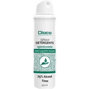 Diaco Spray Detergente Igienizzante per Mani, Superfici e Tessuti - 75% Alcol e Timo