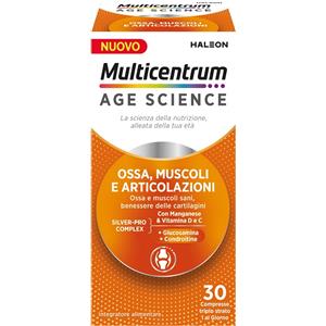 HALEON - Multicentrum Age Science Ossa, Muscoli e Articolazioni - 30 Compresse con Glucosamina e Condroitina