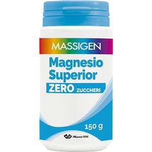 Massigen Magnesio Superior Zero Zuccheri 150g - Integratore Alimentare per Stanchezza e Affaticamento con Stevia