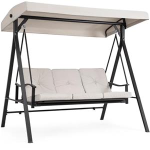 BIZZOTTO ANDREA SPA Dondolo 3 Posti Taurus da Giardino con Cuscini Grigio Chiaro